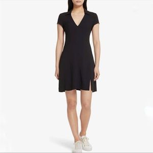 NWT THEORY Easy Day Dress Black Rosina Crepe / Size 10